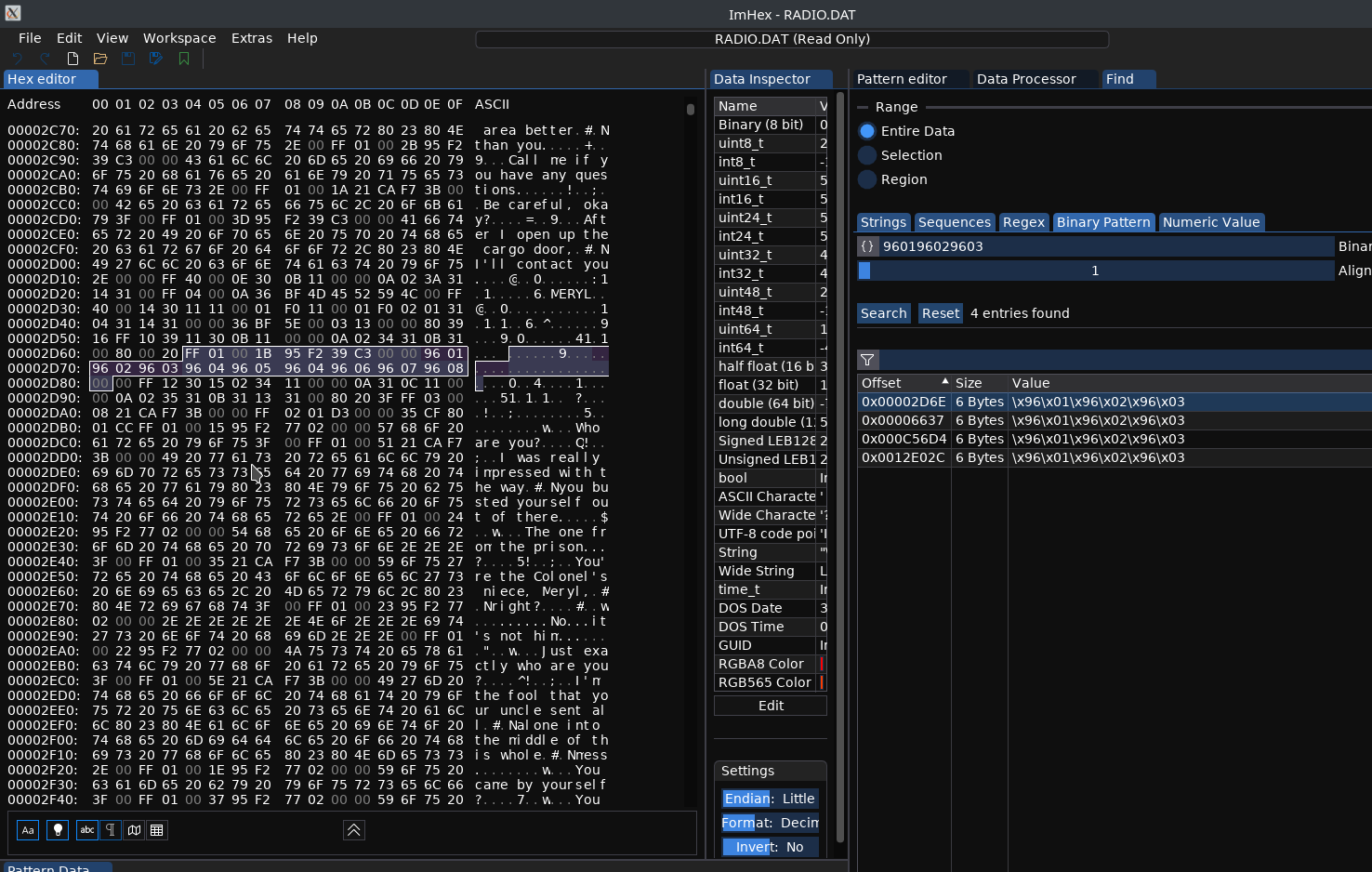 Binary data